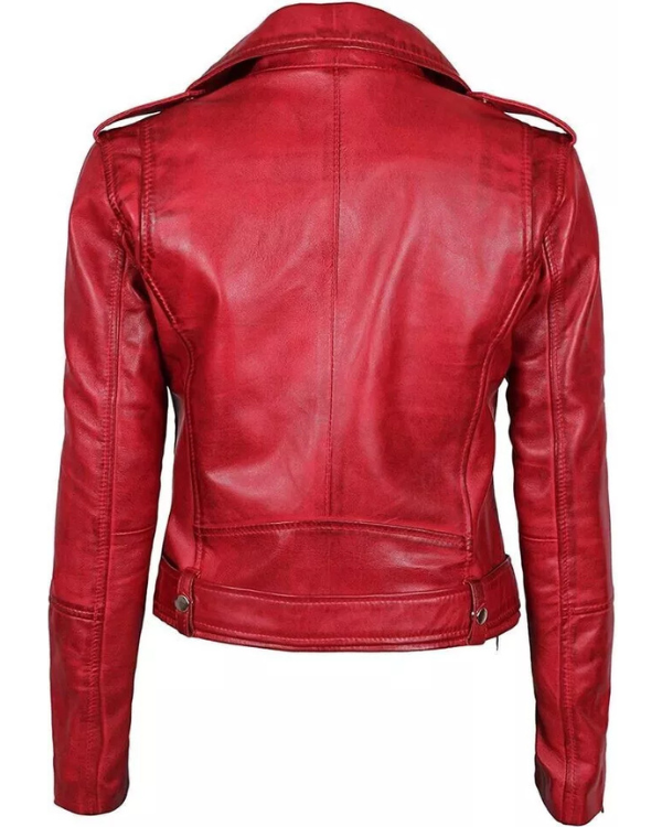 Veste en cuir véritable d'agneau pour femme RXWJ006 