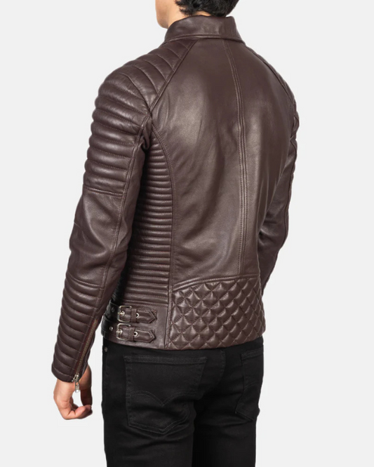 Men's Genuine Lambskin Biker Leather Biker Jacket RXMJ0040