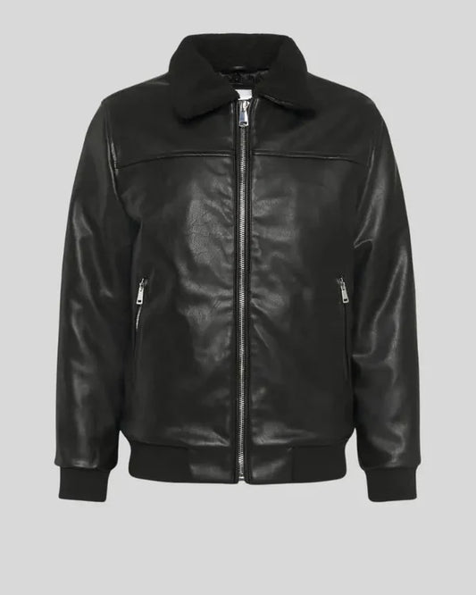 Men's Genuine Lambskin Bomber Suede Leather Jacket RXMJ0018