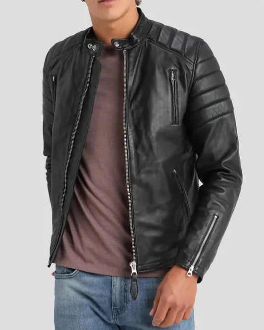 Men's Genuine Lambskin Real Leather Jacket RXMJ0010