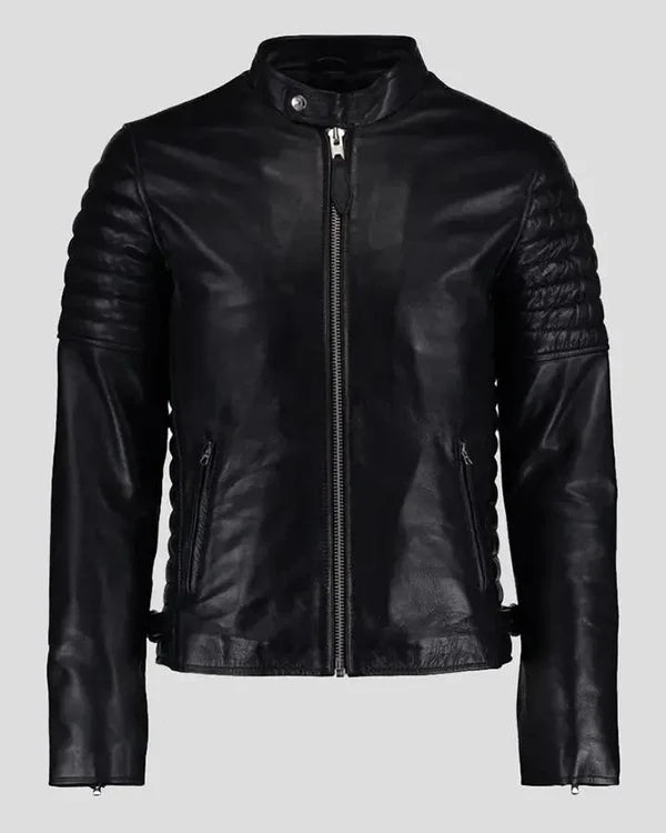 Men's Genuine Lambskin Real Quilted Leather Jacket RXMJ0016