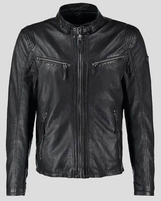 Men's Genuine Lambskin Real Leather Jacket RXMJ004