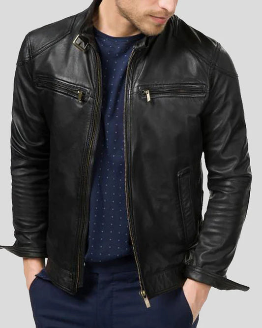 Men's Genuine Lambskin Real Leather Jacket RXMJ007