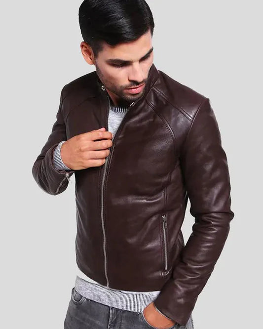 Men's Genuine Lambskin Real Leather Jacket RXMJ008