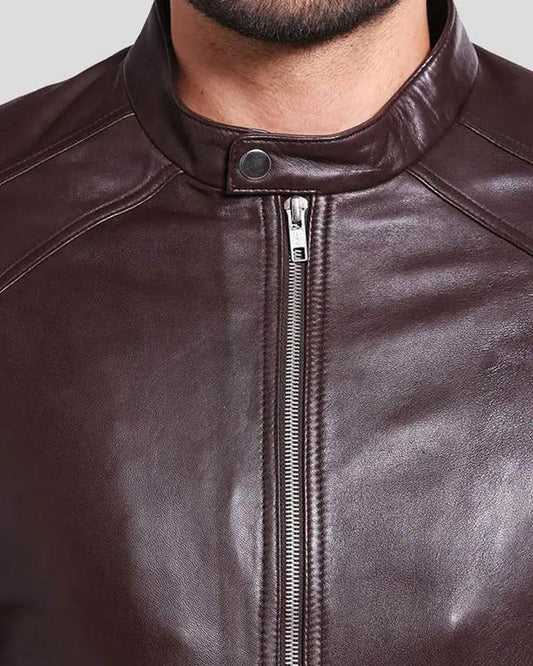 Men's Genuine Lambskin Real Leather Jacket RXMJ008