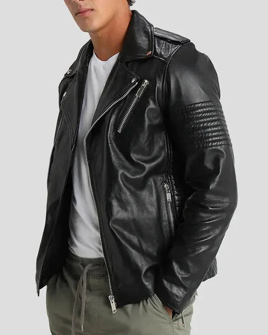 Men's Genuine Lambskin Real Leather Jacket RXMJ009