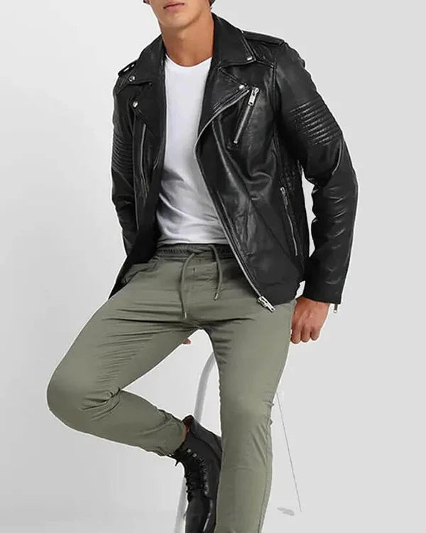 Men's Genuine Lambskin Real Leather Jacket RXMJ009