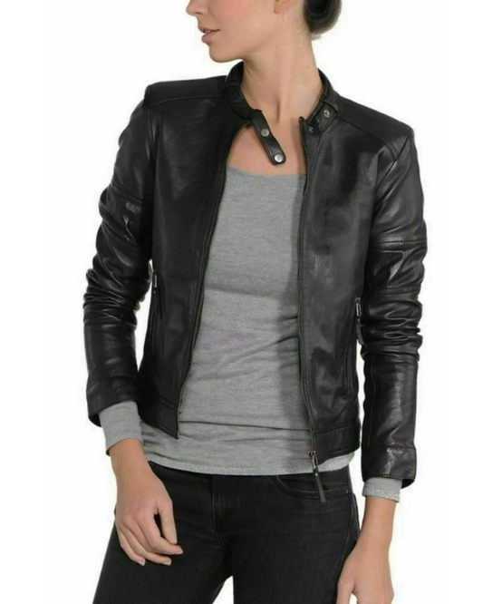 Women's Genuine Lambskin Real Leather Jacket RXWJ0039