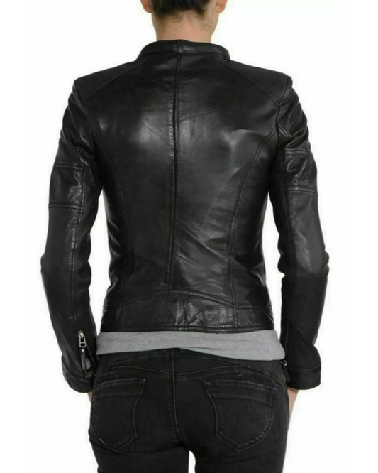 Women's Genuine Lambskin Real Leather Jacket RXWJ0039
